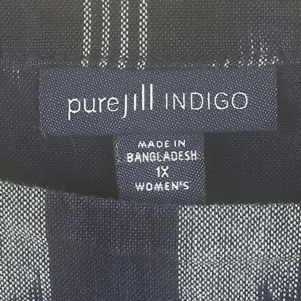 Navy Blue Patterned Women's Top - Picture 2 of 7